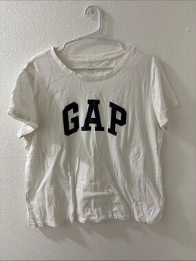 GAP White Tee with Navy Lettering